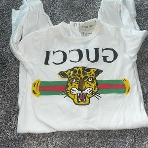 Authentic GUCCI Feline Long Sleeve All-In-One One-Piece (Infant)